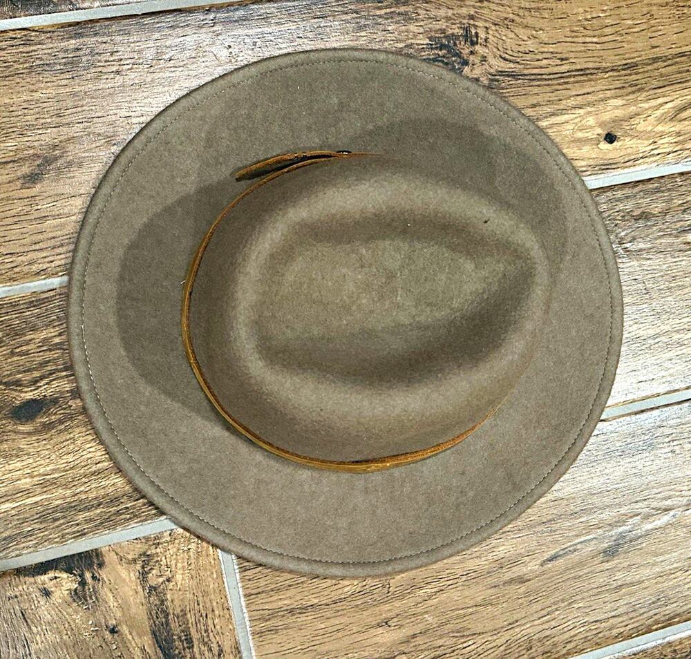Frye Size XL Men's Fedora Hat - Gray Solid Pattern